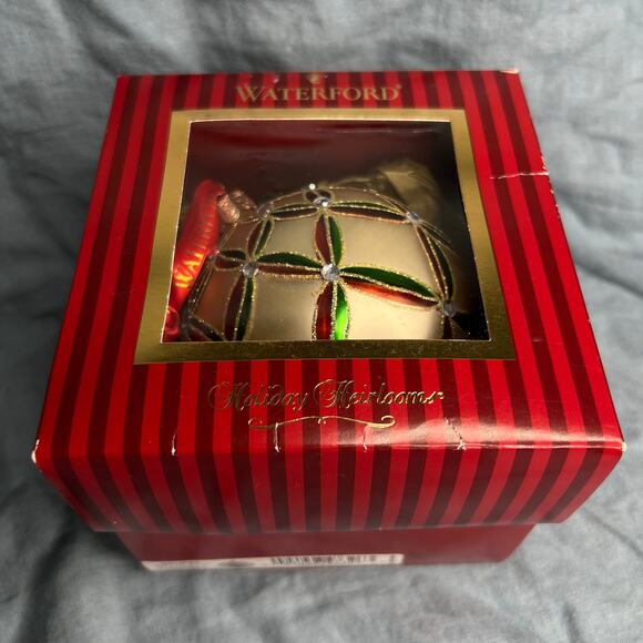 Waterford Holiday Heirlooms Wedge Ball Christmas Ornament 153744 Boxed 4 Inches - Picture 10 of 11